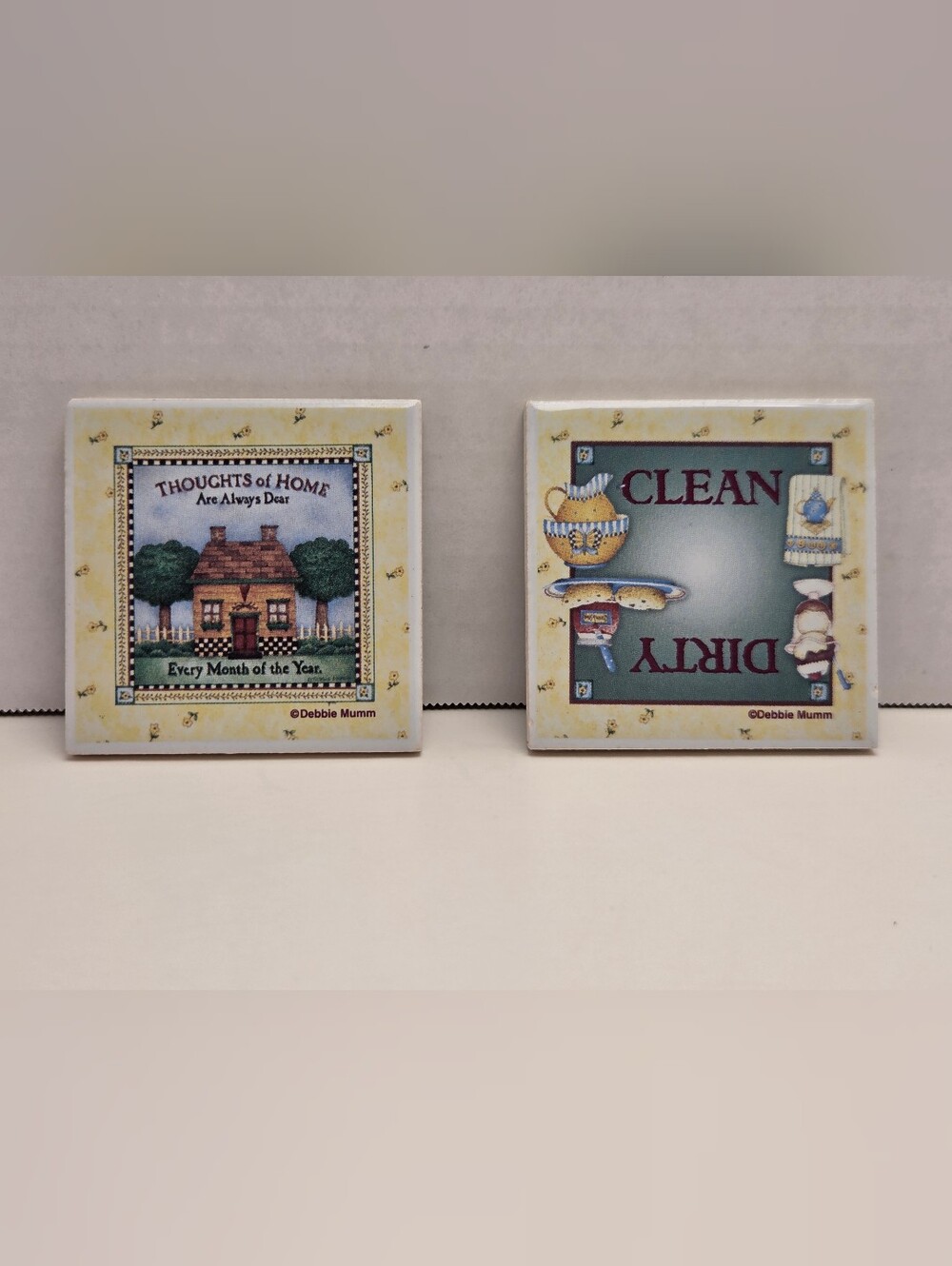 Debbie Mumm Ceramic Kitchen Magnents– Yellow Border Cottage Design